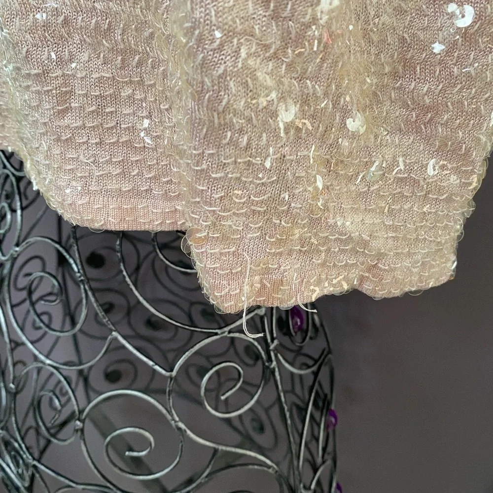 Cenit light pink sequin cropped bolero jacket size L